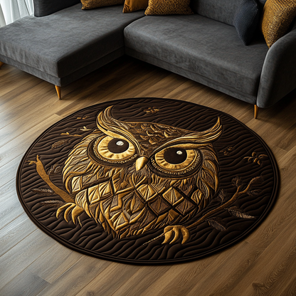 Night Owl Quilted Round Mat NCU0DK7918