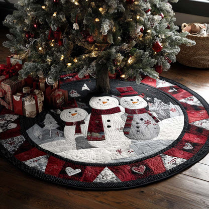 Night Snowman Parade Quilted Tree Skirt NCU0XD2095