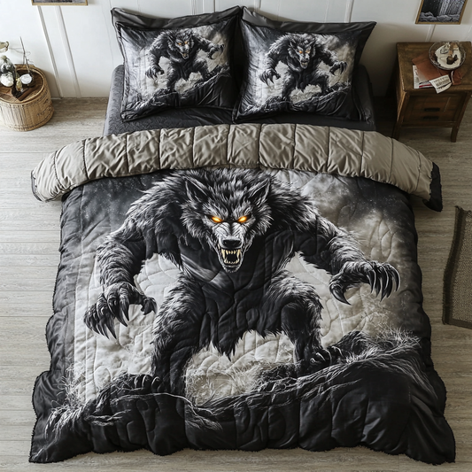 Night Werewolf 3-Piece Quilted Bedding Set NCU0DK7926