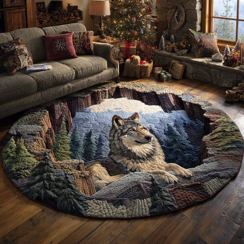 Night Wolf Quilted Round Mat NCU0TD2081