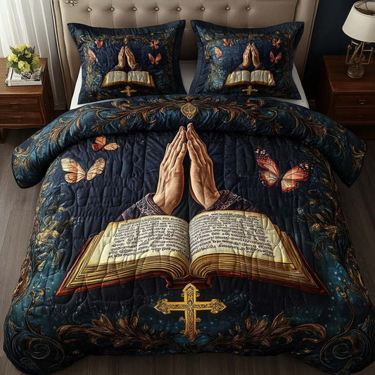 Nightfall Devotion 3-Piece Quilted Bedding Set NCU0NT7820