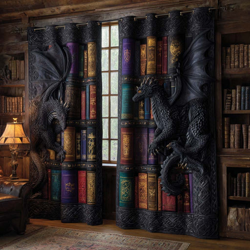 Nightfall Onyx Dragons Quilted Curtains NCU0XD2183