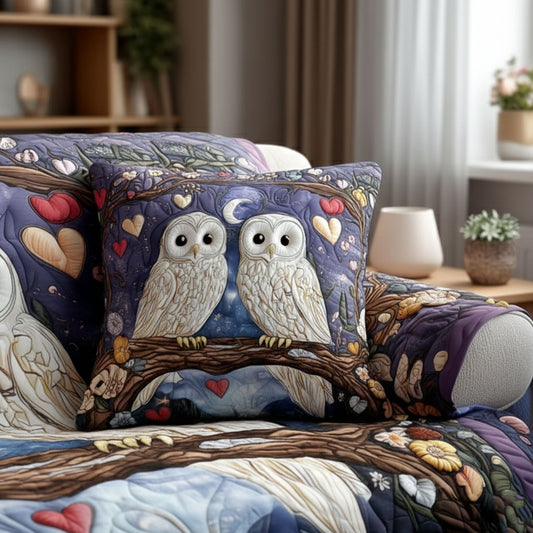 Nightfall Owls Quilted Pillow Case NCU0PT10943