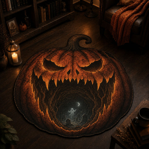 Nightmare Pumpkin Custom Shape Area Rug NCU0TD2920