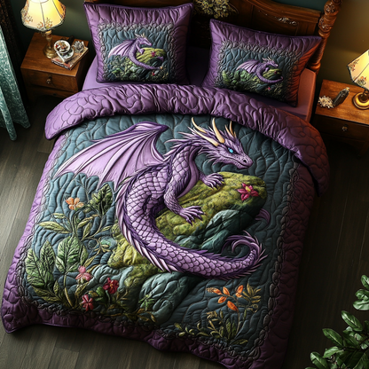Nightshade Drakon 3-Piece Quilted Bedding Set NCU0DV3663