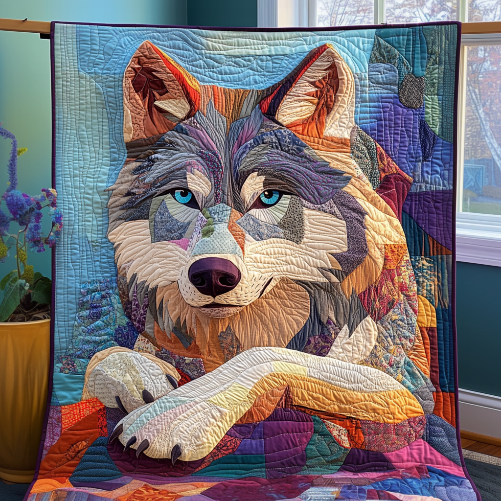 Nightshade Wolf Quilted Blanket NCU0DV2532