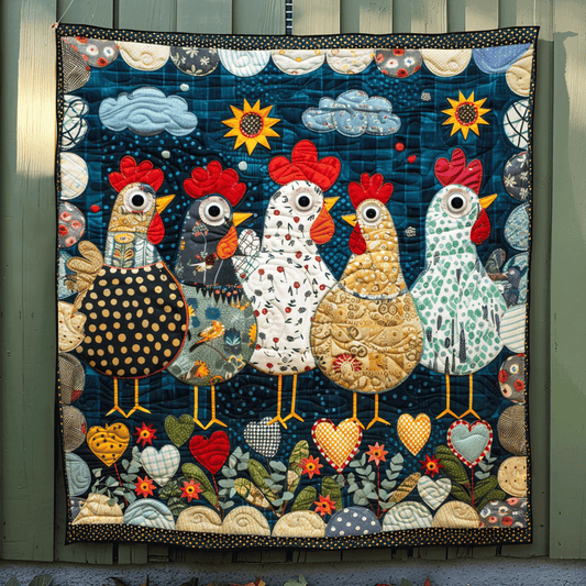 Nighttime Hens Quilted Blanket NCU0TH975