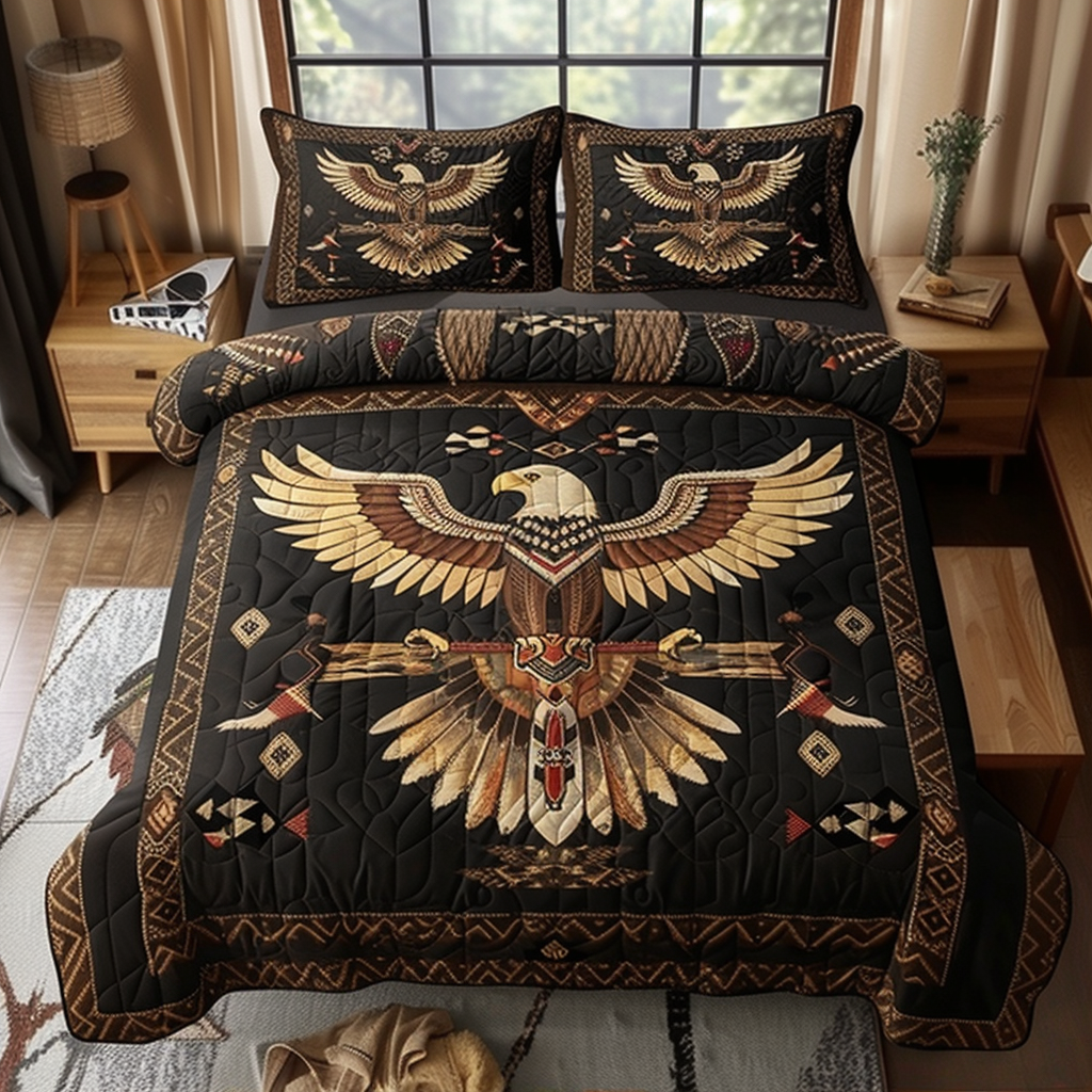 Noble Eagle 3-Piece Quilted Bedding Set NCU0TH650