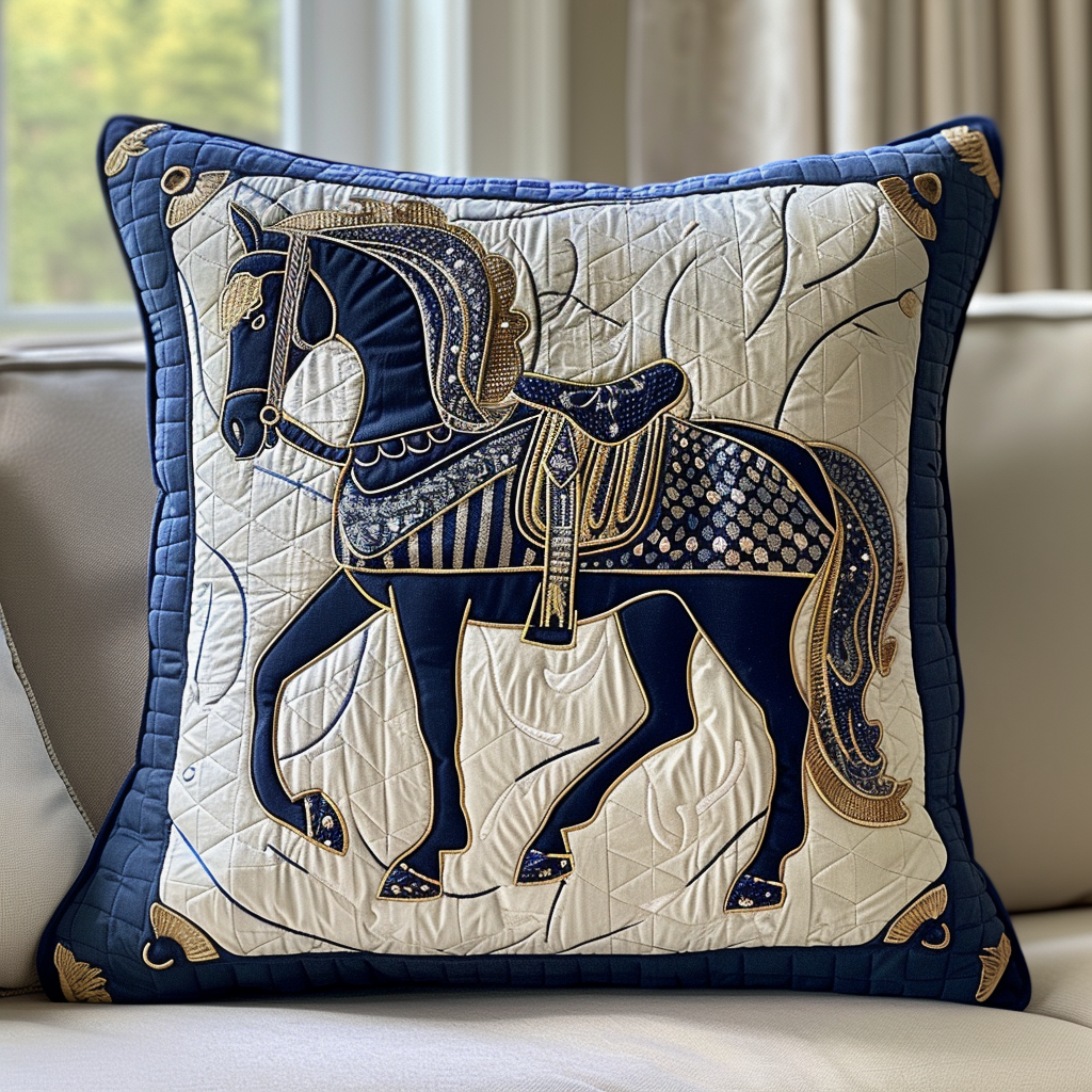 Noble Horse Quilted Pillow Case NCU0DV174