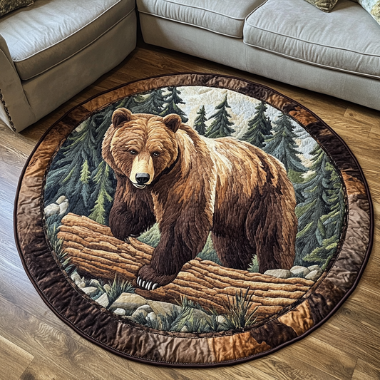 Noble Bear Quilted Round Mat NCU0DK8092