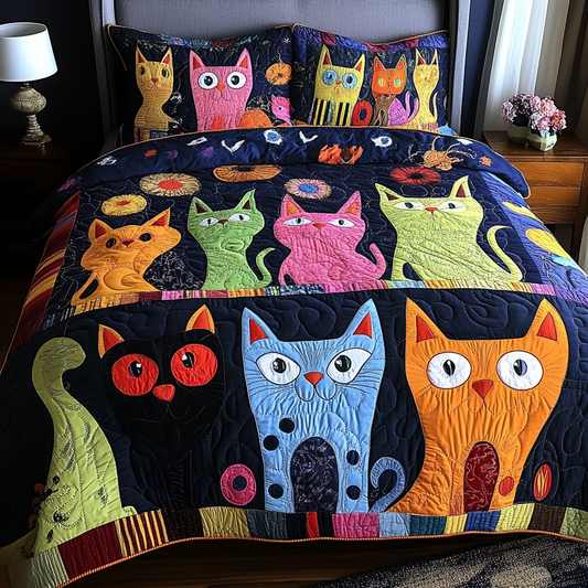 Noble Cat 3-Piece Quilted Bedding Set NCU0DK7723