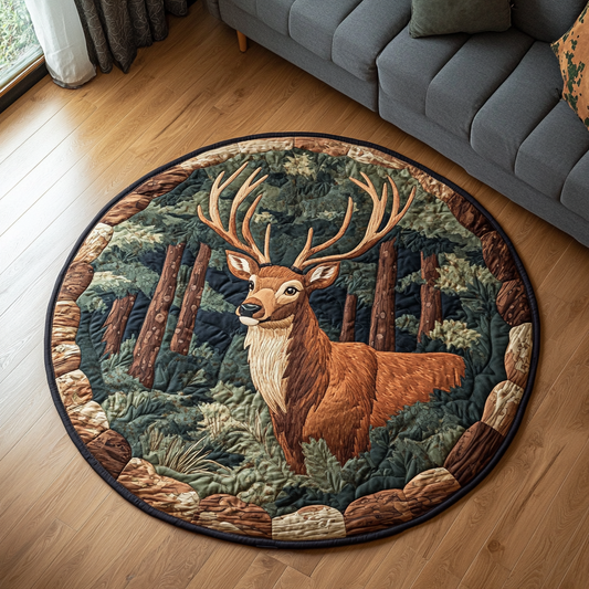 Noble Deer Quilted Round Mat NCU0DK8065