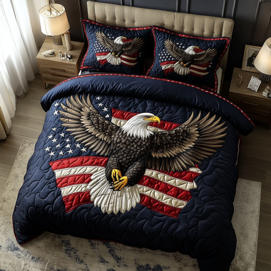 Noble Eagle 3-Piece Quilted Bedding Set NCU0DK8446