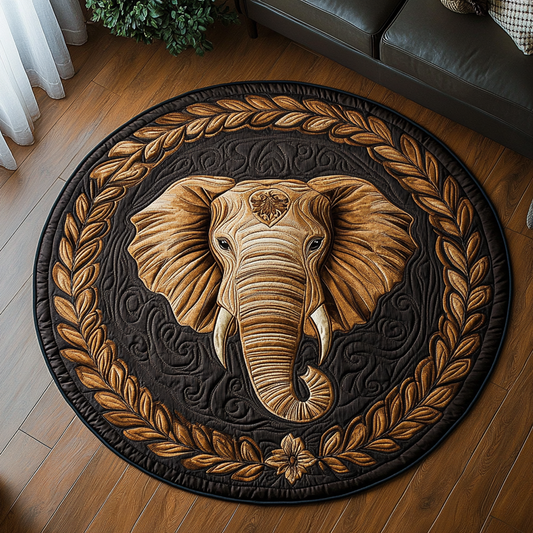 Noble Elephant Quilted Round Mat NCU0DK9645