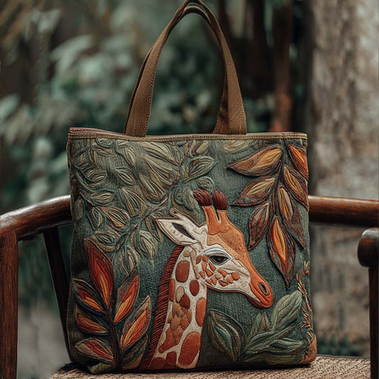 Noble Giraffe Quilted Tote Bag NCU0PT9448