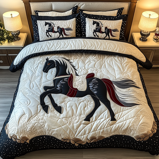 Noble Horse 3-Piece Quilted Bedding Set NCU0DK9102