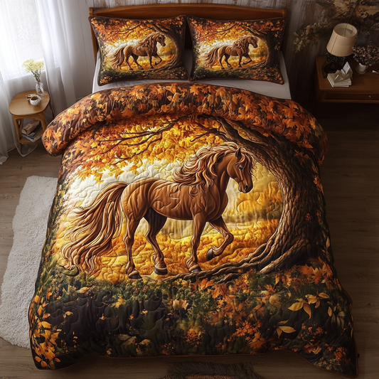 Noble Horse 3-Piece Quilted Bedding Set NCU0DK9532
