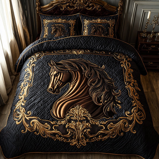 Noble Horse 3-Piece Quilted Bedding Set NCU0DV6394