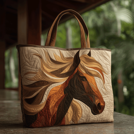 Noble Horse Heart Quilted Tote Bag NCU0TH2864