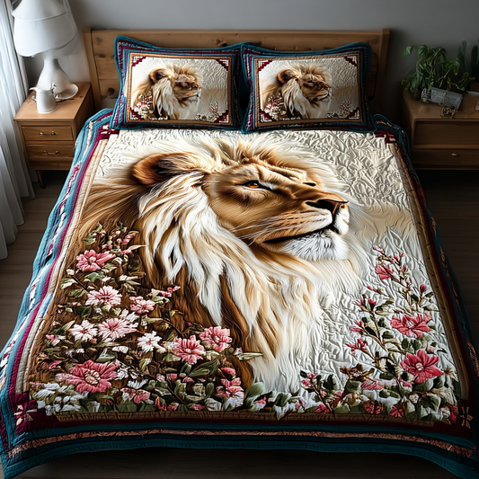Noble Lion 3-Piece Quilted Bedding Set NCU0DK9087