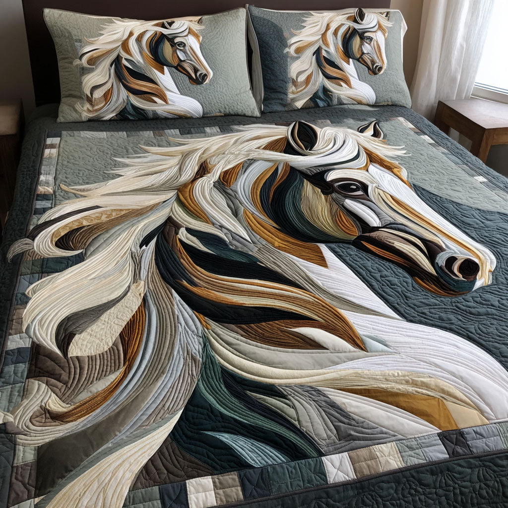 Noble Mane 3-Piece Quilted Bedding Set NCU0NT12072