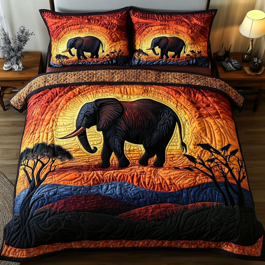 Noble Pachyderm 3-Piece Quilted Bedding Set NCU0DK5482