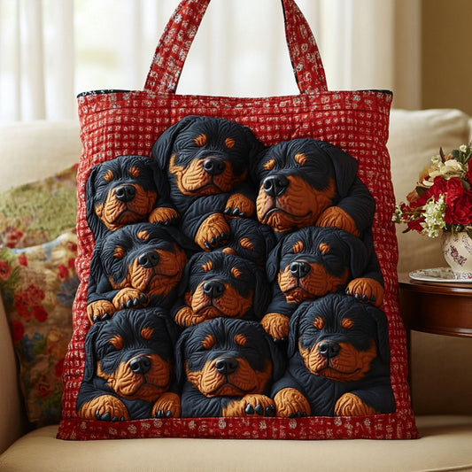 Noble Rottweiler Quilted Tote Bag NCU0PT8974