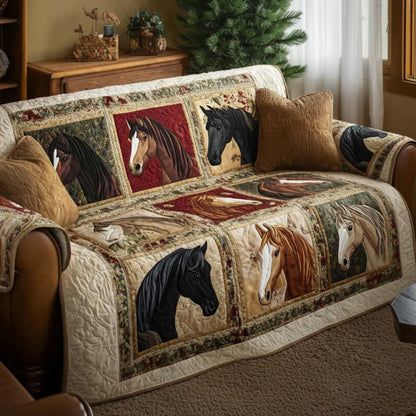 Noble Stallion Quilted Sofa Cover NCU0NT11561