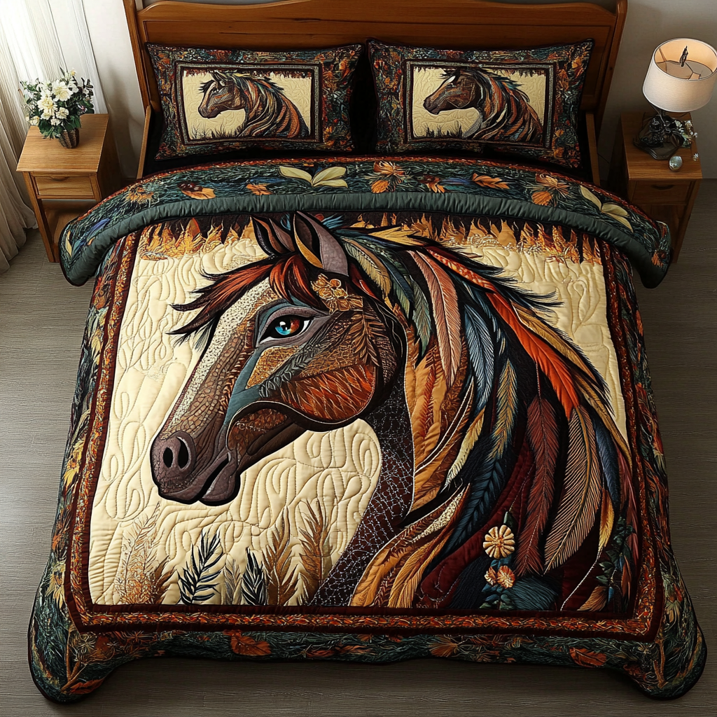 Noble Steed 3-Piece Quilted Bedding Set NCU0DK7299