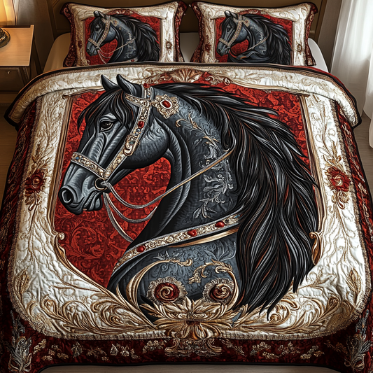 Noble Steed 3-Piece Quilted Bedding Set NCU0VH1958