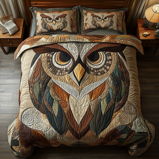 Nocturnal Charm 3-Piece Quilted Bedding Set NCU0VL1057
