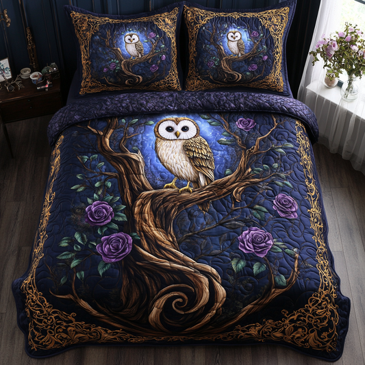 Nocturnal Whispers 3-Piece Quilted Bedding Set NCU0DV3260