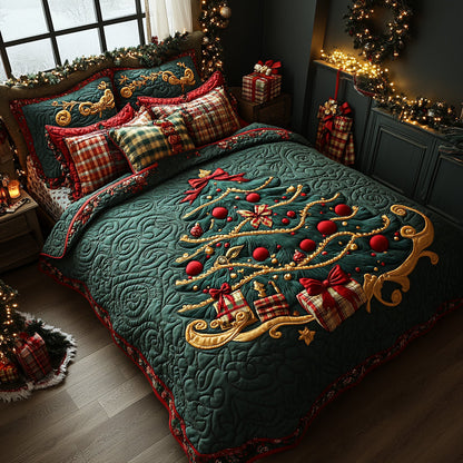 Noel Tree 3-Piece Quilted Bedding Set NCU0DV8143