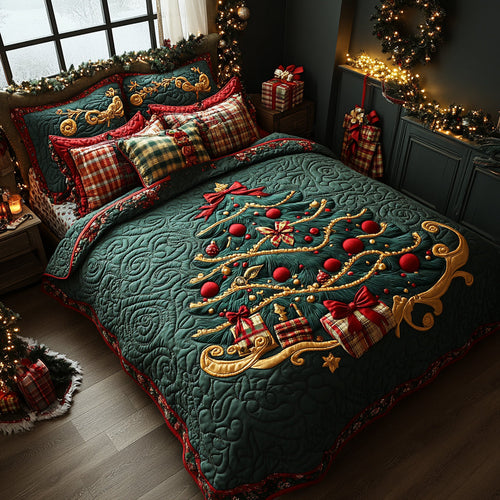Noel Tree 3-Piece Quilted Bedding Set NCU0DV8143