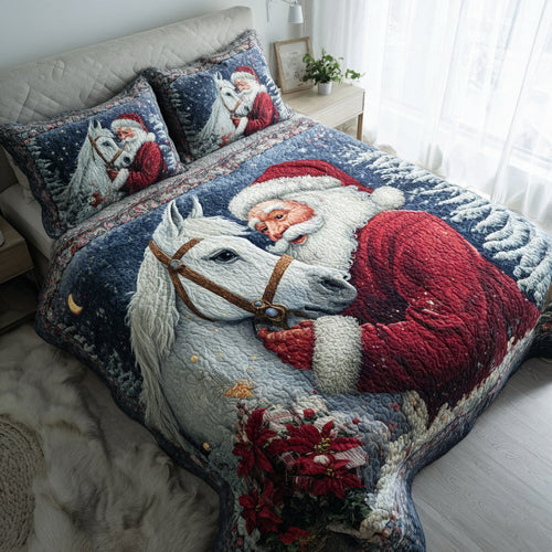 Noel White Horse 3-Piece Quilted Bedding Set NCU0HH740