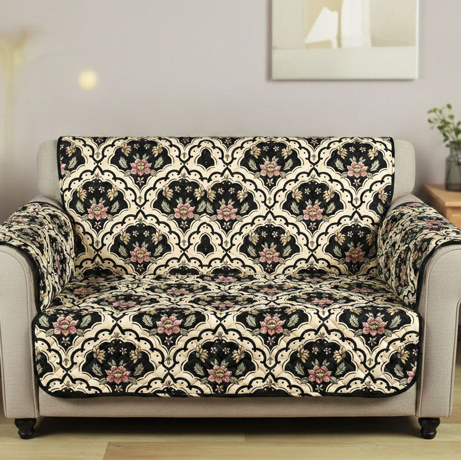 Noir Vintage Quilted Sofa Cover NCU0TV1524