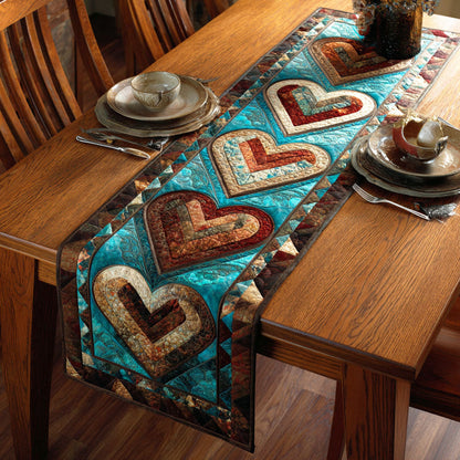 Nomad Hearts Quilted Table Runner NCU0TD2242