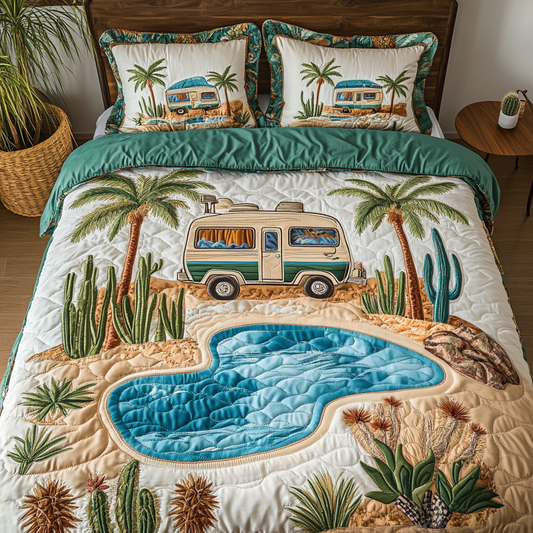 Nomad Nest 3-Piece Quilted Bedding Set NCU0VH5428