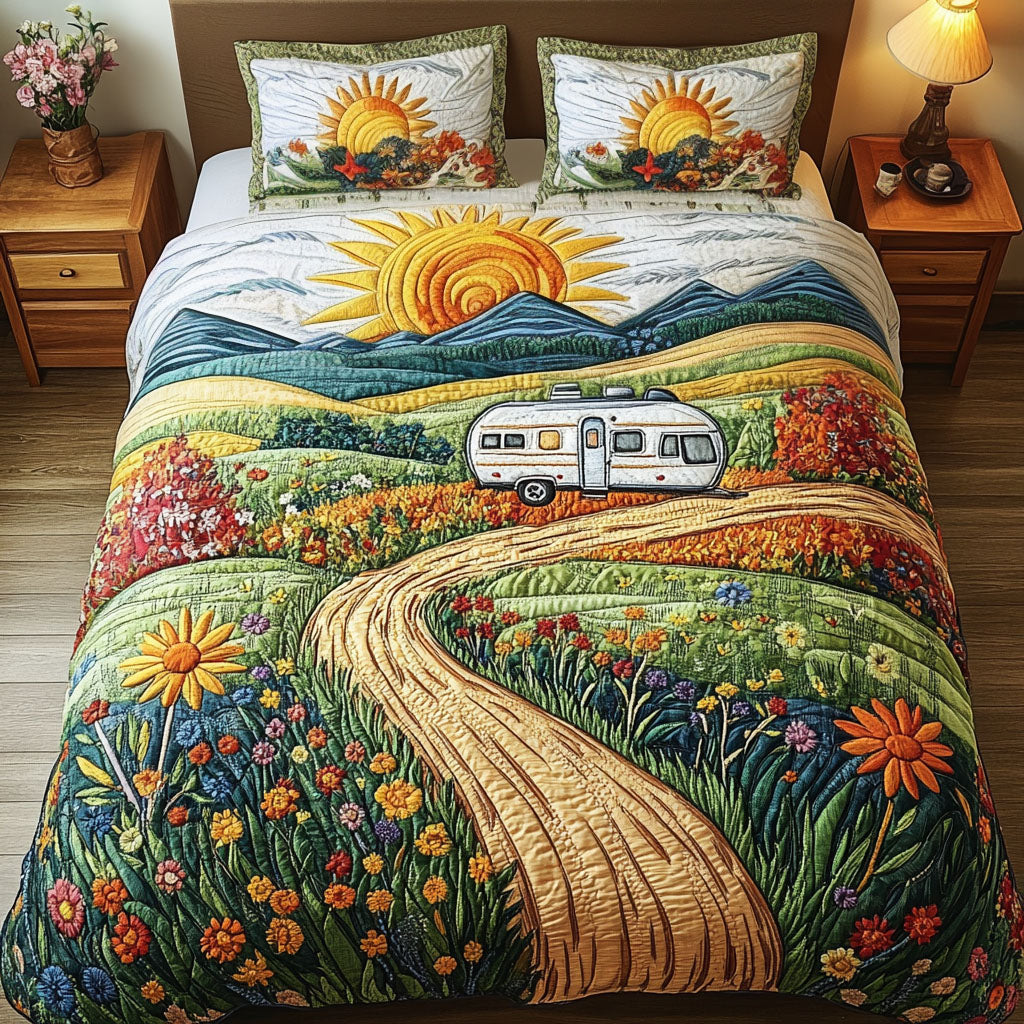 Nomad Path 3-Piece Quilted Bedding Set NCU0NT6340 – Vantique