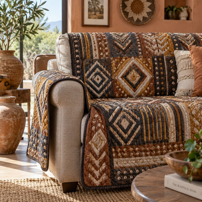 Nomadic Gold Quilted Sofa Cover NCU0VL4023