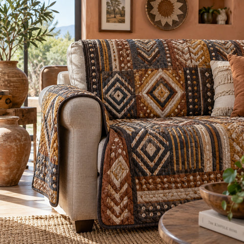 Nomadic Gold Quilted Sofa Cover NCU0VL4023
