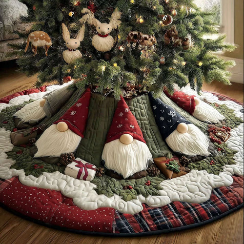 Nordic Gnome Night Christmas Quilted Tree Skirt NCU0PT10632