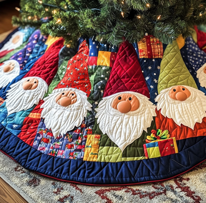 Nordic Gnomes Quilted Christmas Tree Skirt NCU0VH436