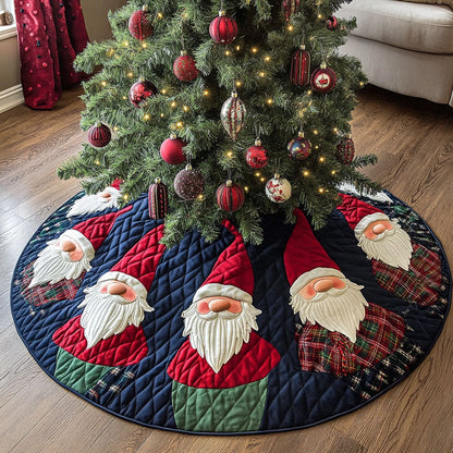 Nordic Holiday Gnomes Christmas Quilted Tree Skirt NCU0PT10633