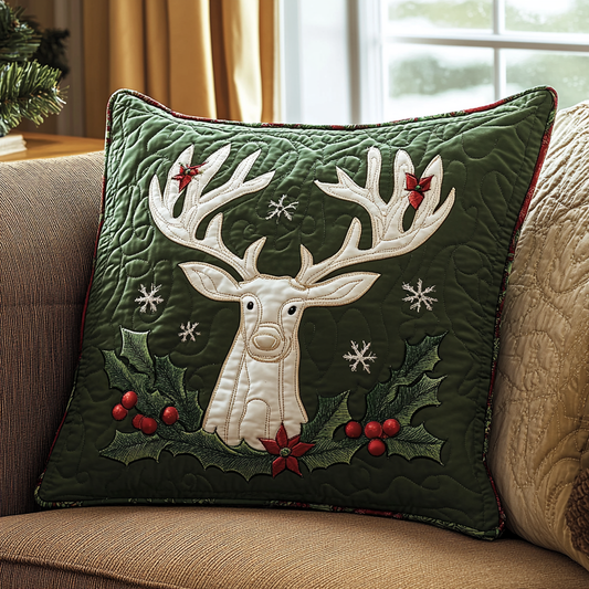 Nordic Reindeer Quilted Pillow Case NCU0VH704