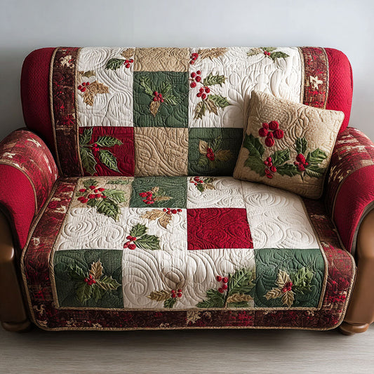 North Pole Cozy Quilted Sofa Cover NCU0PT9679