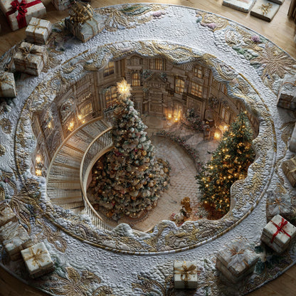 North Pole Depths Quilted Round Mat NCU0DV8606