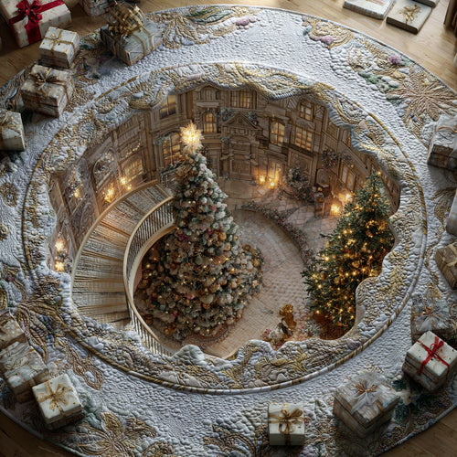 North Pole Depths Quilted Round Mat NCU0DV8606