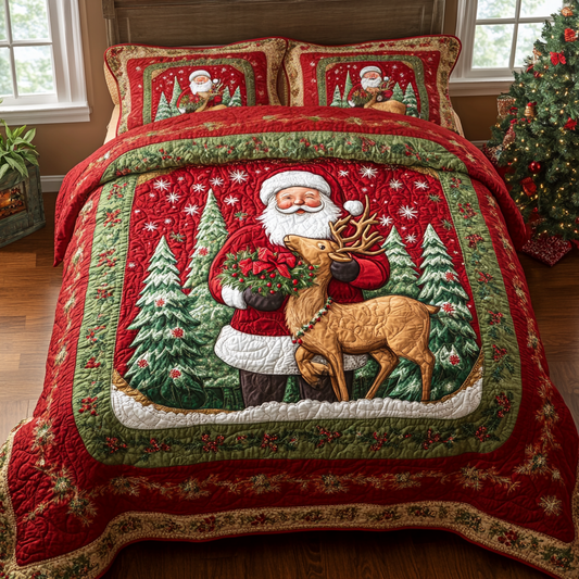 North Pole Express 3-Piece Quilted Bedding Set NCU0DV1751