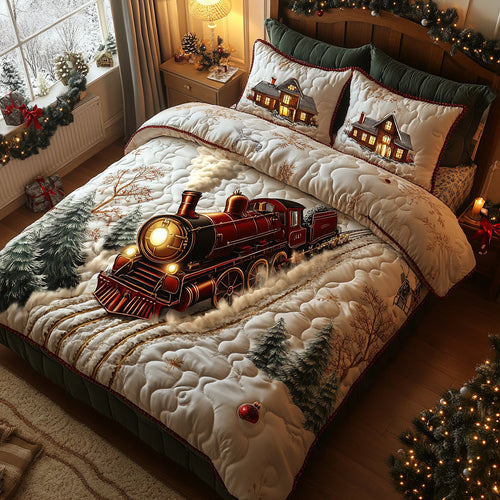 North Pole Line 3-Piece Quilted Bedding Set NCU0DV8209